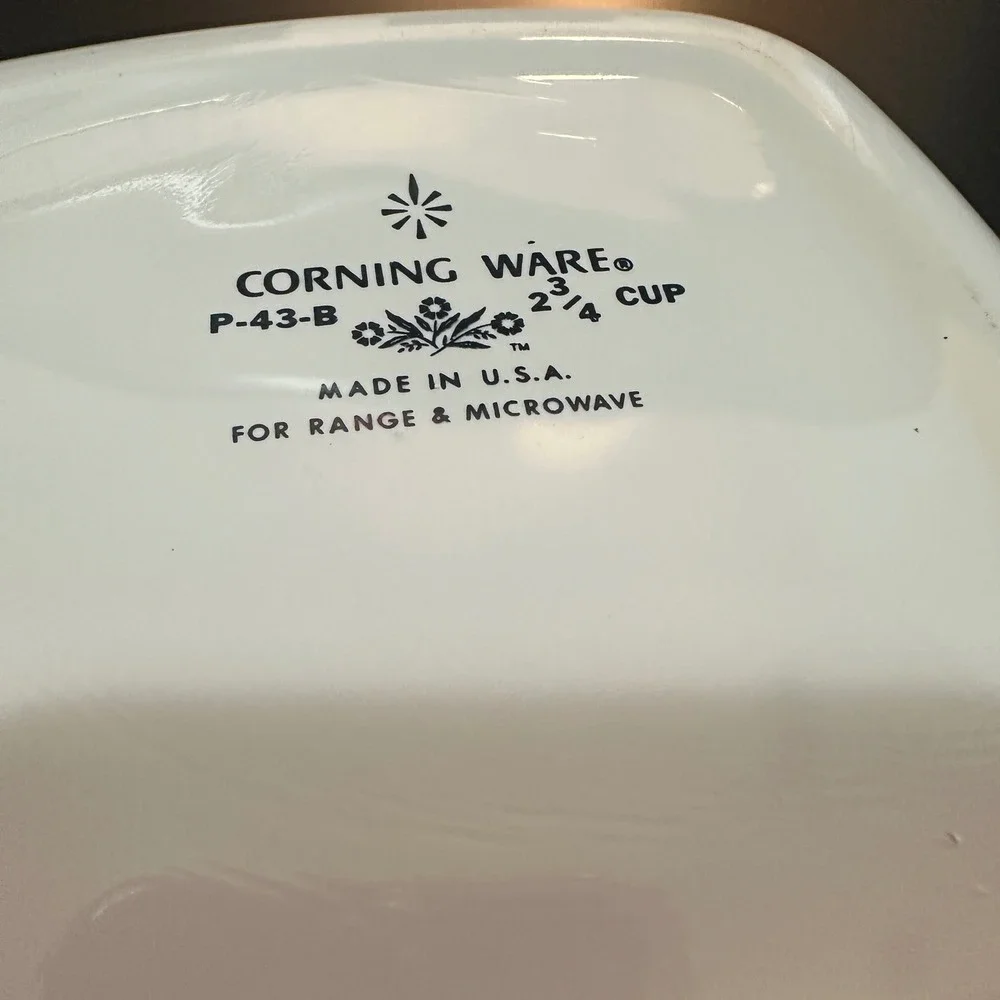 Vintage CorningWare P-43-B Cornflower 2 3/4 Cup Casserole 1969-1972 No Lid USA